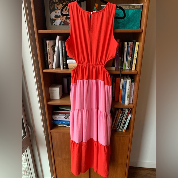 Fab’rik maxi dress with cutouts - red and pink - Picture 4 of 6